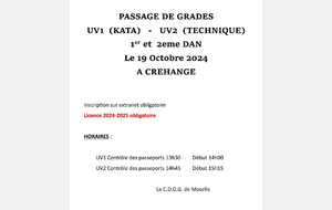 Examen passage de grade UV1 UV2